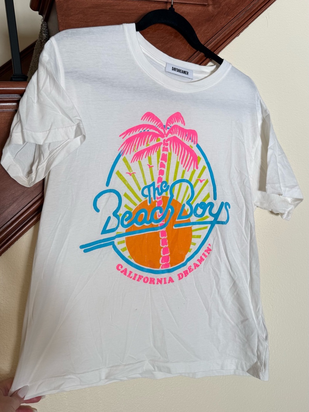 Daydreamer White Tee w/ Beach Boys Graphic
